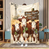 Uni Cow Country Herd Farm Personalized Blanket (10 Cattle Breeds)