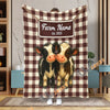Uni Personalized Adorable Twin Cows Cozy Blanket (10 Cattle Breeds)