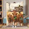 Uni Cow Country Herd Farm Personalized Blanket (10 Cattle Breeds)
