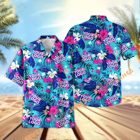 UniJames Custom Logo, Farm Name Happiness Hawaiian Shirt