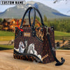 Unijames Appaloosa Happiness Sunflower Custom Name 3D Leather Handbag
