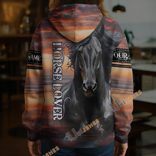 Uni Midnight Majesty  Personalized Horse 3D Hoodie