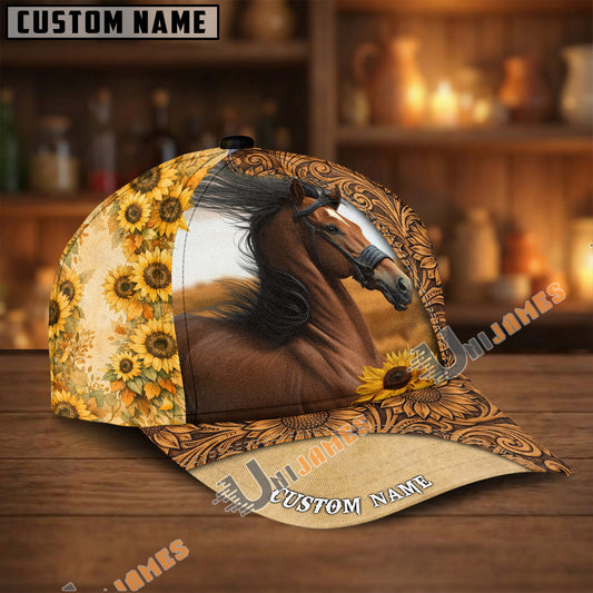 Unijames Wild Grace – Horse & Sunflower Leather Cap