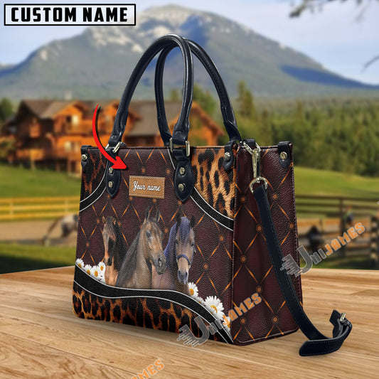 Unijames Morgan Happiness Sunflower Custom Name 3D Leather Handbag