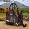 Unijames Morgan Happiness Sunflower Custom Name 3D Leather Handbag