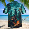 Unijames Bigfoot Playing Guitar Campfire Hawaiian Shirt