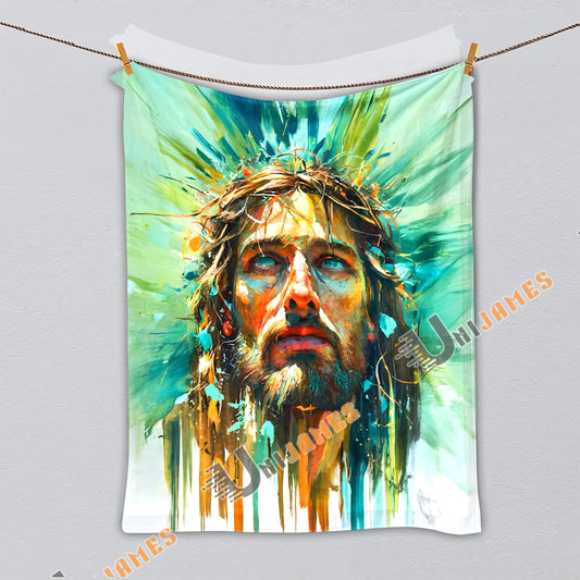 Unijames Crown of Mercy Abstract Jesus Blanket