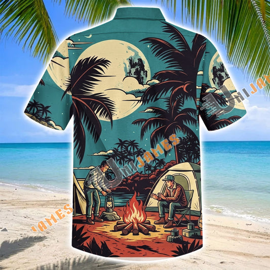 Unijames Moonlight Camping Adventure Hawaiian Shirt