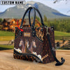 Unijames Warmblood Happiness Sunflower Custom Name 3D Leather Handbag