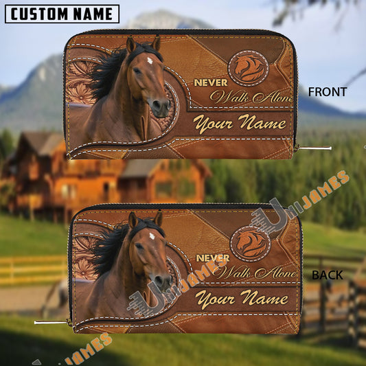 Uni Morgan Never Walk Alone Custom Name 3D Leather Clutch