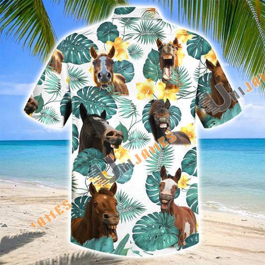 Unijames Tropical Laughing Horse Hawaiian Shirt
