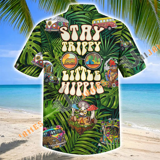 Unijames Stay Trippy Little Hippie Camping Hawaiian Shirt