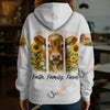 Uni Sunflower Cow Faith Family Farm Unisex Hoodie