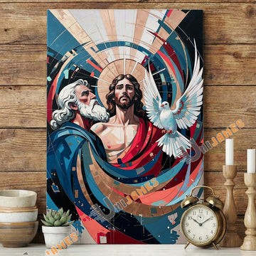 Unijames Holy Trinity Abstract Canvas Wall Art – Father, Son & Holy Spirit