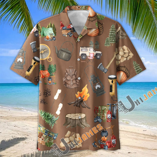 Unijames Time For New Adventure Camping Backpack Hawaiian Shirt