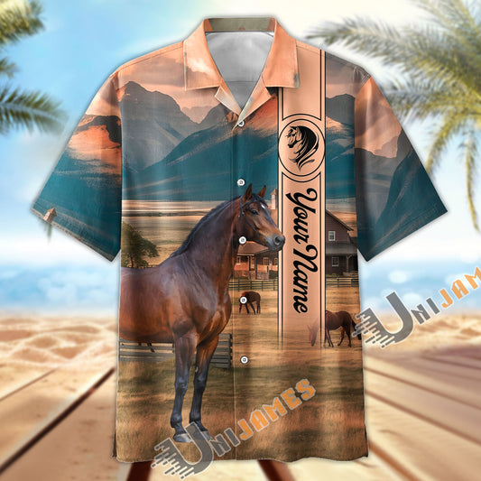 Unijames Personalized Morgan Horse Farm Hawaiian Shirt