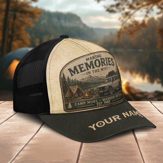 Unijames Personalized Making Memories In The Mist Camp More Wander Often Mesh Cap