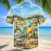 Unijames Retro Camper Trailer Riverside Nature Hawaiian Shirt