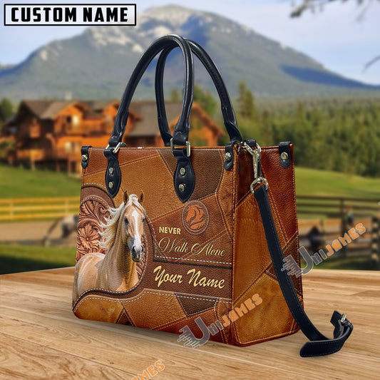 Unijames Palomino Never Walk Alone Custom Name 3D Leather Handbag