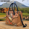 Unijames Palomino Center Zip Pattern Custom Name 3D Leather Handbag