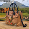 Unijames Thoroughbred Center Zip Pattern Custom Name 3D Leather Handbag