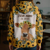 Uni Sunflower Crown Cow – Personalized Farm Hoodie (8 Cattle Breeds)