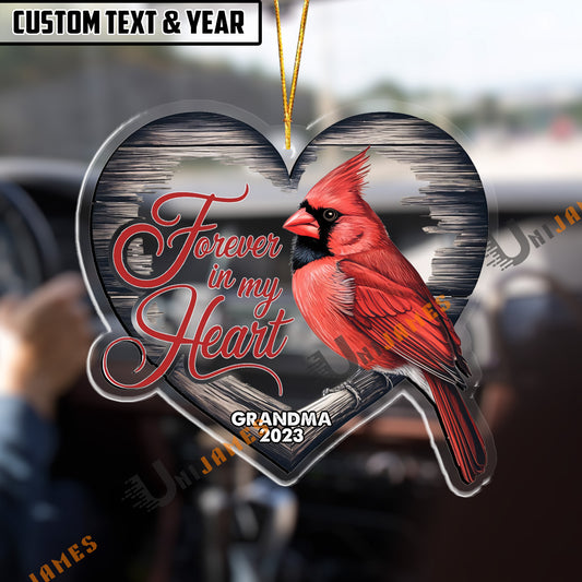 UniJames Personalized Forever In My Heart Custom Shape Name And Year Acrylic Ornament
