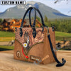 Unijames Warmblood Center Zip Pattern Custom Name 3D Leather Handbag