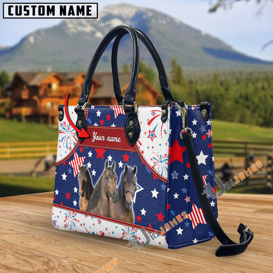 Unijames Morgan America Lover Custom Name 3D Leather Handbag