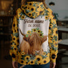 Uni Sunflower Crown Cow – Personalized Farm Hoodie (8 Cattle Breeds)