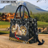 Unijames Palomino Leather Heart Pattern Custom Name 3D Leather Handbag