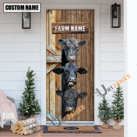 Uni Personalized Name Black Angus Door Cover
