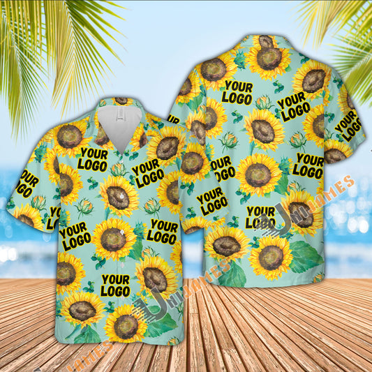 UniJames Custom Logo, Farm Name Sunflower Hawaiian Shirt