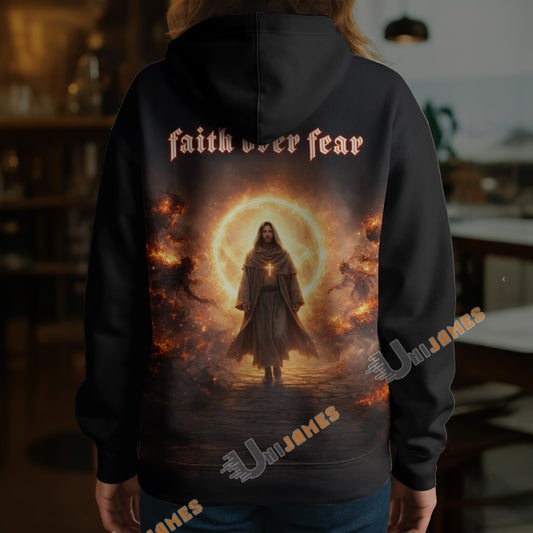 Unijames Faith Over Fear – Walk in the Light 3D Hoodie