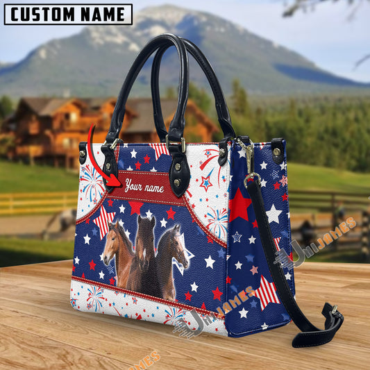 Unijames Hackney America Lover Custom Name 3D Leather Handbag