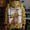 Uni Sunflower Crown Cow – Personalized Farm Hoodie (8 Cattle Breeds)