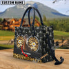 Unijames Warmblood Leather Heart Pattern Custom Name 3D Leather Handbag