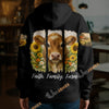 Uni Sunflower Cow Faith Family Farm Unisex Hoodie