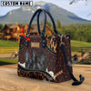 Unijames Friesian Happiness Sunflower Custom Name 3D Leather Handbag