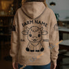 Uni Personalized Name & Farm Name Adorable Farm Calf Hoodie (10 Cattle Breeds)