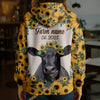Uni Sunflower Crown Cow – Personalized Farm Hoodie (8 Cattle Breeds)