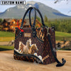Unijames Palomino Happiness Sunflower Custom Name 3D Leather Handbag