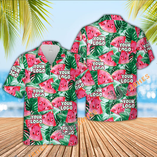 UniJames Custom Logo, Farm Name Watermelon Hawaiian Shirt