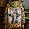 Uni Sunflower Crown Cow – Personalized Farm Hoodie (8 Cattle Breeds)