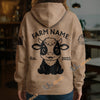 Uni Personalized Name & Farm Name Adorable Farm Calf Hoodie (10 Cattle Breeds)
