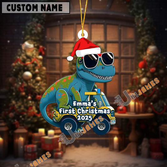 UniJames Personalized Baby’s First Christmas Dinosaur Acrylic Ornament