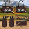 Unijames Appaloosa Happiness Sunflower Custom Name 3D Leather Handbag