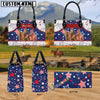 Unijames American Quarter Horse America Lover Custom Name 3D Leather Handbag