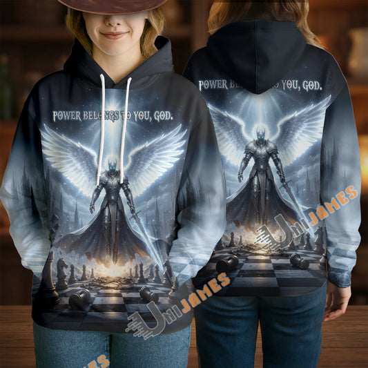 Unijames Power Belongs to You God Angel Warrior 3D All-Over Print Hoodie