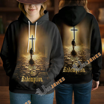 Unijames Path of Redemption Christian Cross 3D Hoodie